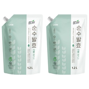 참그린 순수발효 식물 설거지 주방세제 리필, 1.2L, 2개