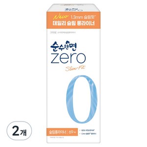 순수한면 제로 슬림 팬티라이너, 롱, 69개입, 2개