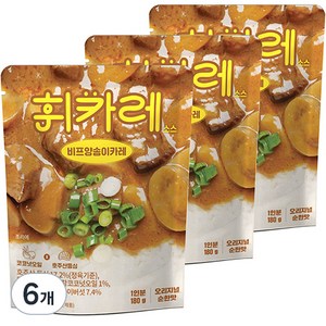 휘카레 돌아온 한남동 비프양송이카레 순한맛, 180g, 6개