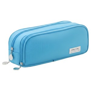 라이프팁스 대용량 3단 펜 파우치 필통, 스카이블루, 1개