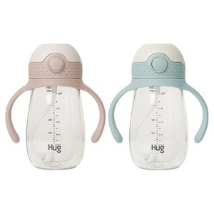 마더케이 허그 추 빨대컵 2p, 300ml, 핑크베이지 + 민트, 1세트