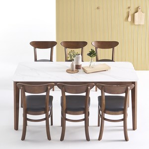 보니애가구 포셀린 통세라믹 1750 식탁세트 체어형 6인용 방문설치