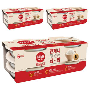 햇반 백미밥 작은 공기, 130g, 18개