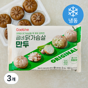 굽네 닭가슴살 만두 6개입 (냉동), 180g, 3개