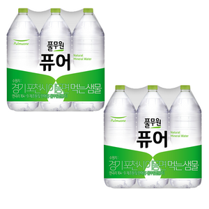 풀무원 퓨어 무라벨 생수, 2L, 12개