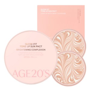 에이지투웨니스 글로우핏 톤업 선팩트 케이스 + 리필 2p SPF50+ PA++++ 세트