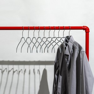 마와 논슬립 옷걸이 실루엣라이트 42FT 넥 얇은 셔츠 블라우스용, 실버, 10개