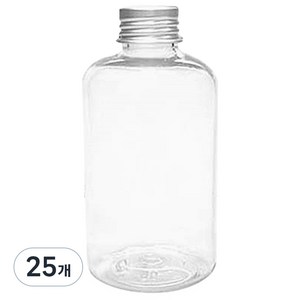 병도매닷컴 DTB200 투명 음료용기 알루미늄 실버캡, 200ml, 25개