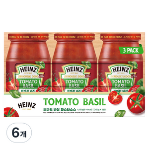 하인즈 토마토 바질 파스타 소스, 350g, 6개
