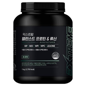 익스트림 밸런스드 프로틴 앤 류신 파우더, 1kg, 1개