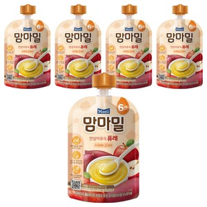 맘마밀 안심 이유식 퓨레 6개월부터, 100g, 사과와 고구마, 5개