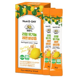 뉴트리디데이 리얼 NFC 유기농 레몬생강즙 100% 14포, 210g, 1개