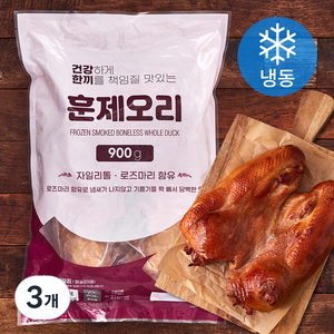 건강한끼 중국산 훈제 오리 (냉동), 900g, 3개