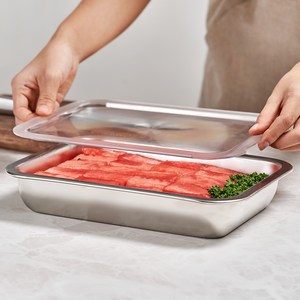 바겐슈타이거 연마제 없는 스텐 사각 트레이 세트 PC커버 No.04, 특(395 x 29..., 트레이 + 스텐 밧..., 1세트