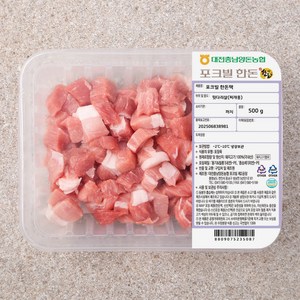 농협 포크빌 한돈 뒷다리살 찌개용, 500g, 1개