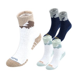 네파 여성용 마운틴 피크 쿠션 미들 삭스 5팩, S, 혼합색상, 1세트