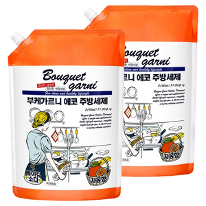 부케가르니 에코 주방세제 자몽향 리필, 2.1L, 2개