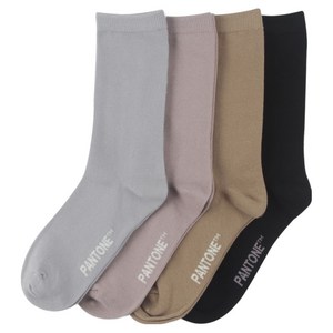 팬톤 여성용 라이크라 뉴트럴 컬러 장목 양말 4족 세트