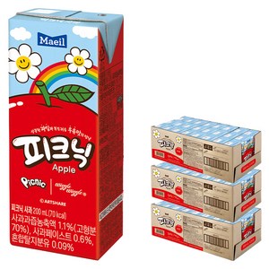 매일유업 피크닉 사과맛, 200ml, 72개