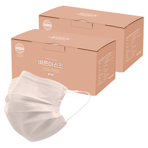 고르고 바른 마스크 대형 성인용, 50매입, 코랄, 2개