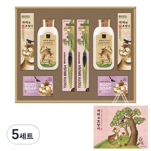 LG생활건강 까치와 호랑이 M호 선물세트 + 쇼핑백, 5세트