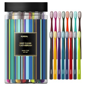 쿤달 딥 클린 이중 미세모 탄력 칫솔, 16개입, 1세트