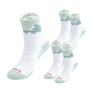 네파 여성용 마운틴 피크 쿠션 미들삭스 5켤레 세트, S, 민트, 1세트