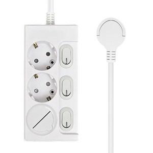 원스탑 제로갭 슬림 개별 스위치 멀티탭 3구 16A + 안전커버