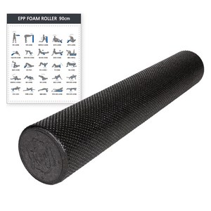 아리프 EPP 엠보 폼롤러 + 운동포스터, 블랙, LONG(90 x ..., 1개