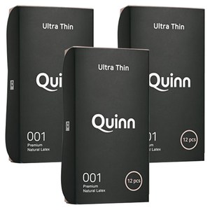Quinn 001 울트라씬 초박형 콘돔, 12개입, 3개