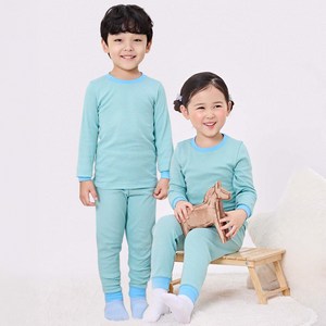 트라이 키즈 스트라이프 30수 순면 9부 실내복 상하의 세트 QBLI00A