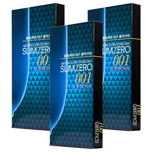 슬림제로 001 울트라씬 일반형 콘돔, 8개입, 3개