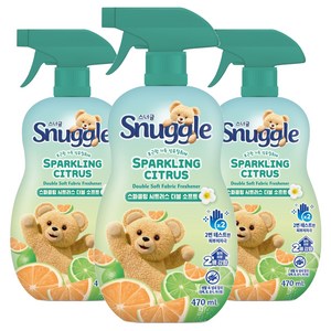 스너글 스파클링 시트러스 더블 소프트 섬유탈취제 본품, 470ml, 3개
