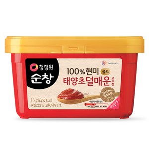 청정원순창 100% 현미 태양초 덜매운 고추장 골드, 1kg, 1개