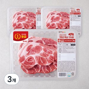 곰곰 한돈 1등급 목살 구이용 (냉장), 300g, 3개