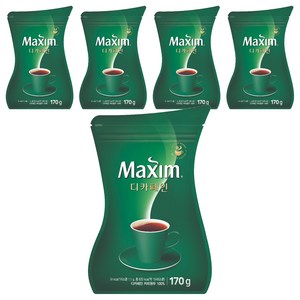 맥심 디카페인 커피 리필, 170g, 1개입, 5개
