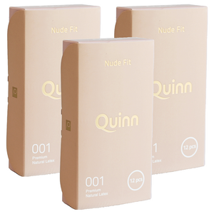 Quinn 001 누드핏 무꼭지형 일반형 콘돔, 12개입, 3개