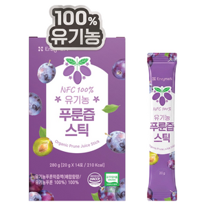 엔자임엔 NFC 100% 유기농 푸룬즙 스틱 14포, 280g, 1개