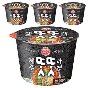 오뚜기 제주똣똣라면 용기 100g, 4개