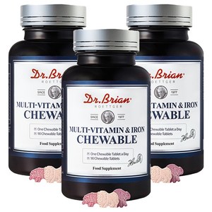 닥터브라이언 멀티비타민 앤 철분 츄어블, 90정, 3개