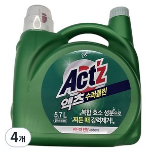 액츠 수퍼클린 액상세제 본품, 5.7L, 4개