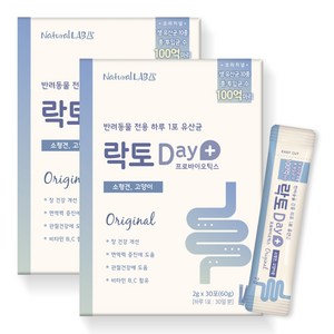 네츄럴랩 반려동물 락토데이 영양제 30p, 60g, 장건강/유산균, 2개