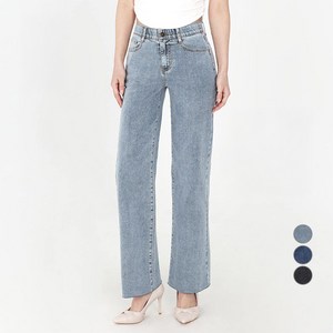 닷이프 여성용 롱/숏 기장 스판좋은 히든밴딩 와이드 슬림핏 청바지