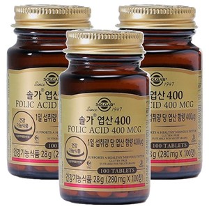 솔가 엽산 400, 100정, 3개