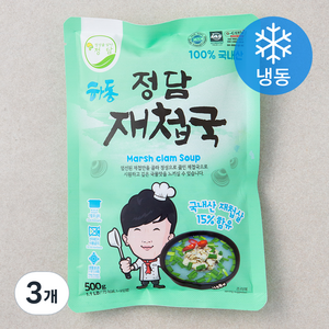 정담 재첩국 (냉동), 500g, 3개