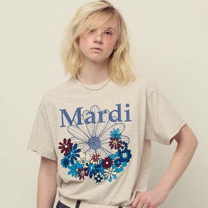마르디메크르디 여성용 플라워 자르댕 면 티셔츠