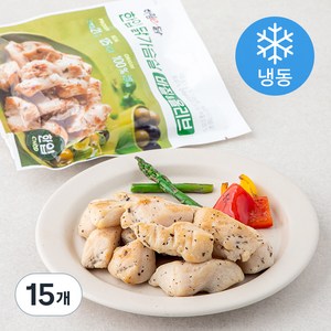 하림 이닭 한입 닭가슴살 바질 & 올리브 (냉동), 100g, 15개