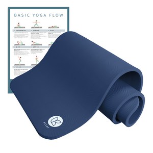 아리프 NBR 요가매트 + 운동 가이드 포스터, 다크네이비, 1830 x 610..., 1세트