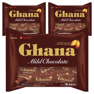 가나 마일드 초콜릿 미니, 175g, 3개