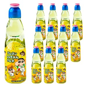 하타라무네 크레용신짱 파인애플향 라무네 탄산음료, 200ml, 12개